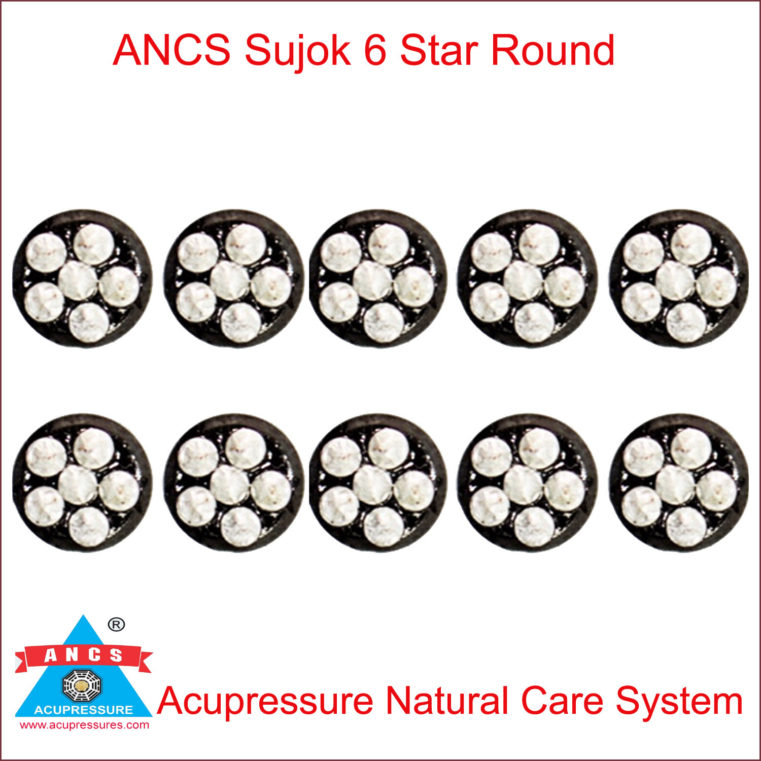 Ancs Sujok 6 Six Star Cluster Magnet Set of 10 
