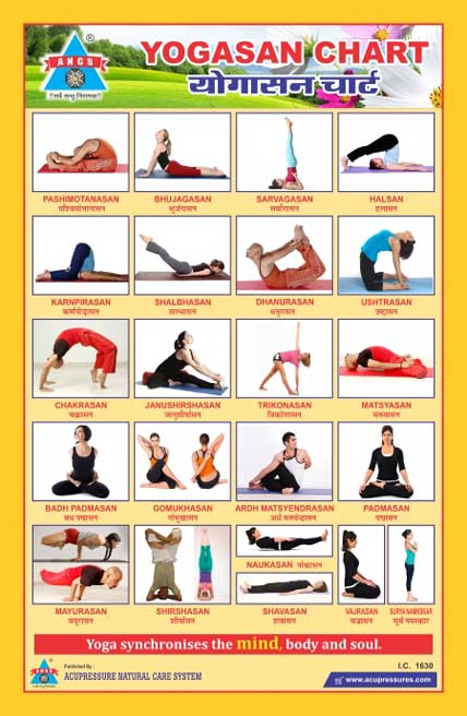ANCS yoga chart size 11x18cm 