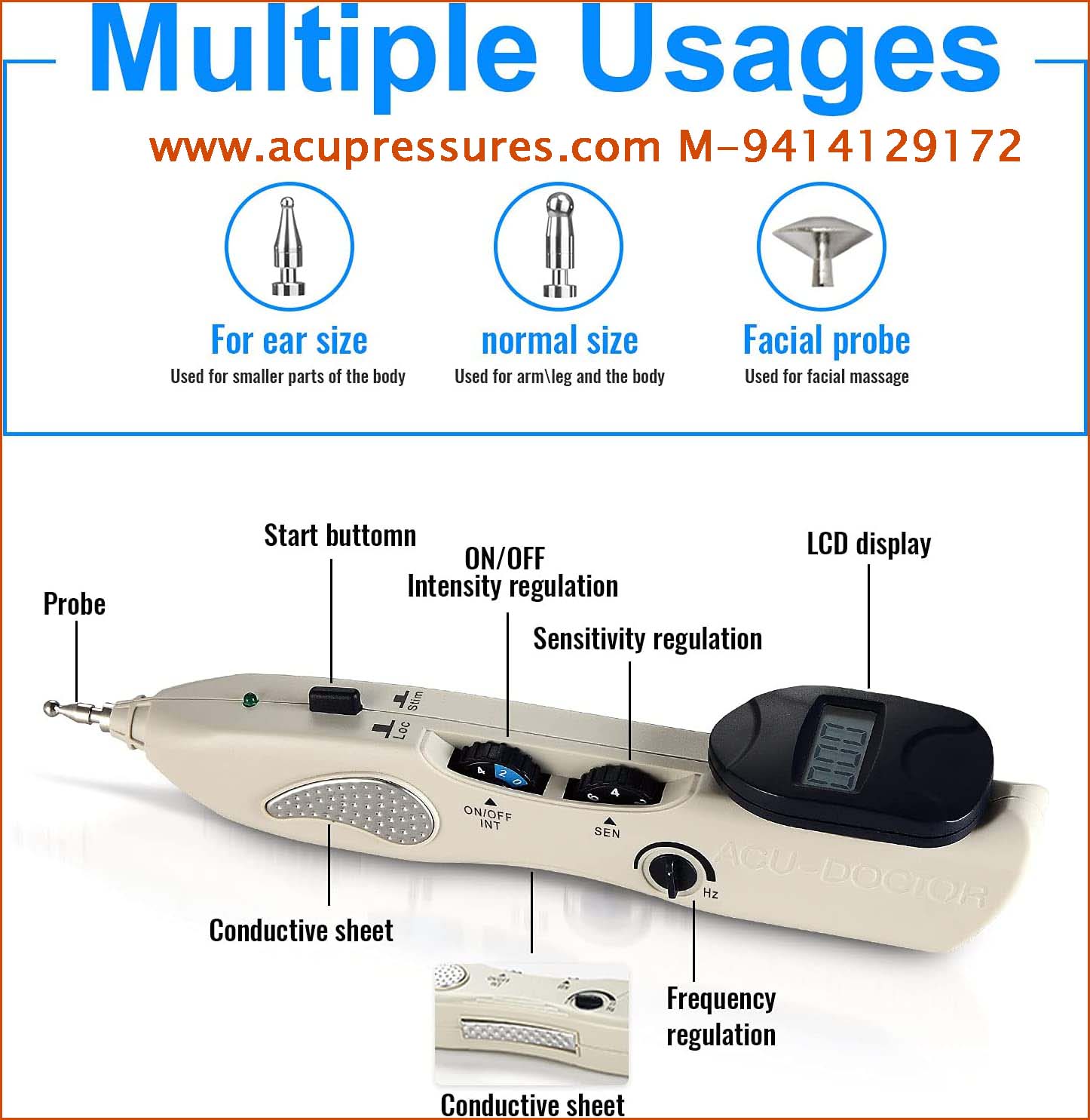 Acupuncture Meridian Point Locator and Stimulator 