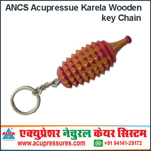ANCS Acupressure karela key chain wooden 